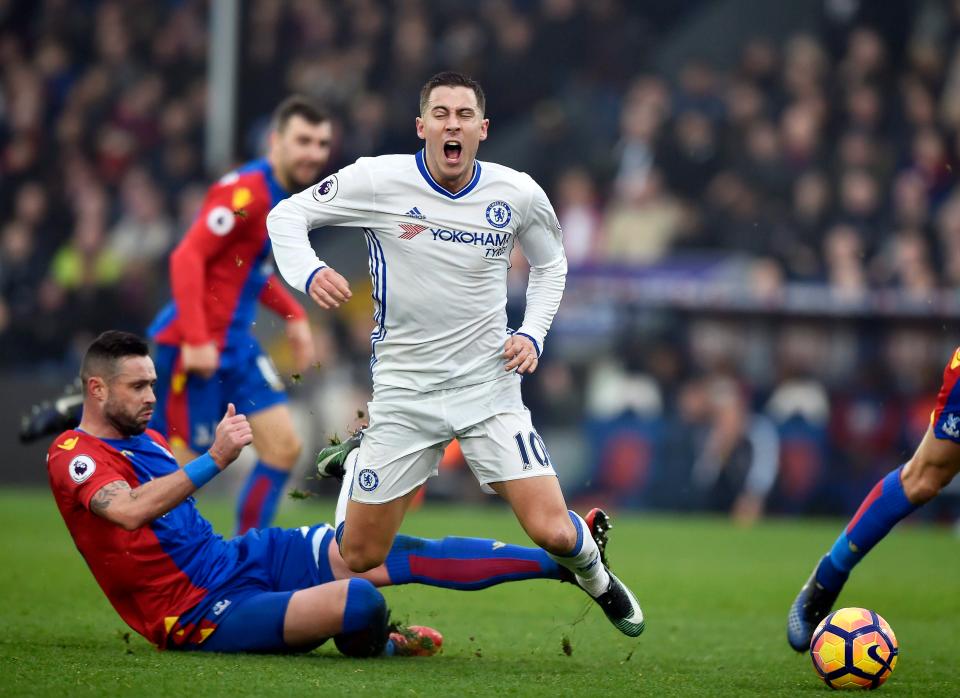 Eden Hazard is by far the most-fouled player in the Premier League this season