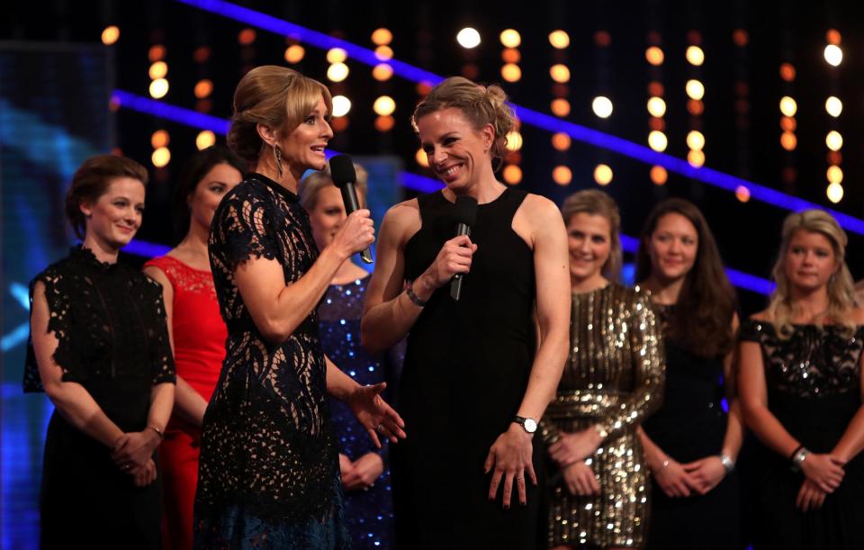Gabby Logan interviews Kate Richardson-Walsh during the BBC Sports Personality of the Year 