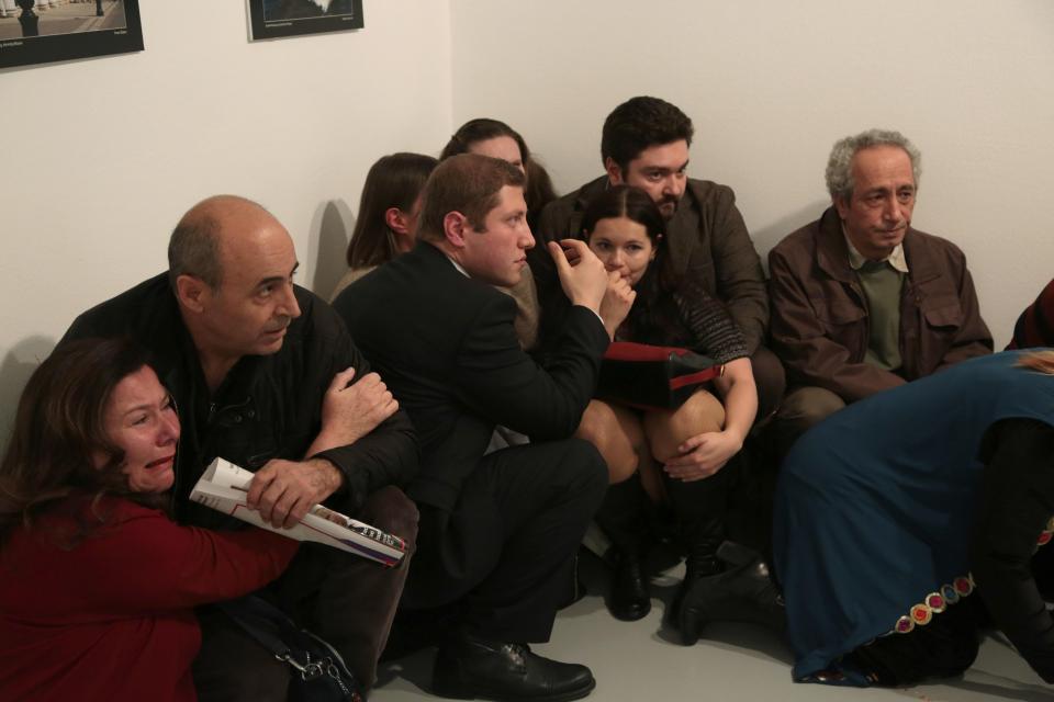People at the event cower as the nightmare unfolds