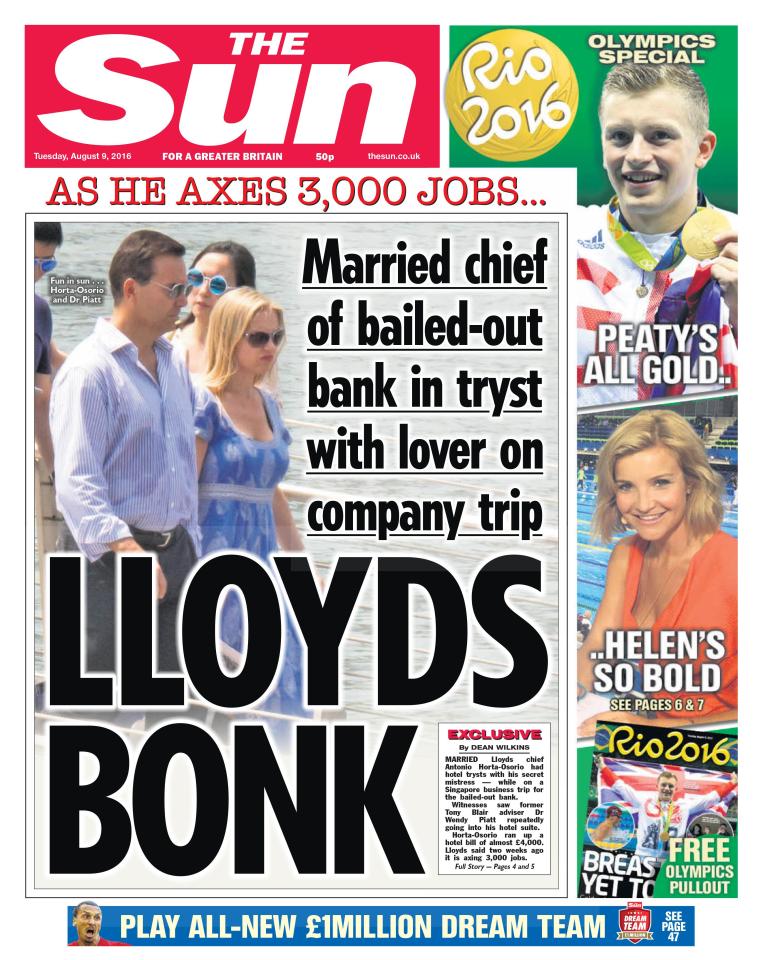  Married Lloyds boss exposed in August for trysts in Far East with mistress while on company time