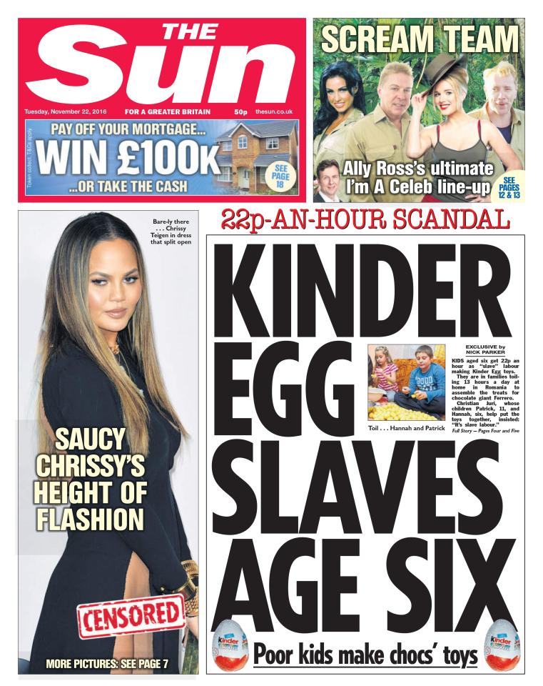  Our probe last month discovered Romanians ‘slaves’ on 22p per hour to make Kinder Egg toys