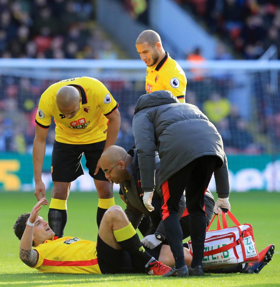 Watford were forced into two early changes - with Daryl Janmaat coming off after four minutes