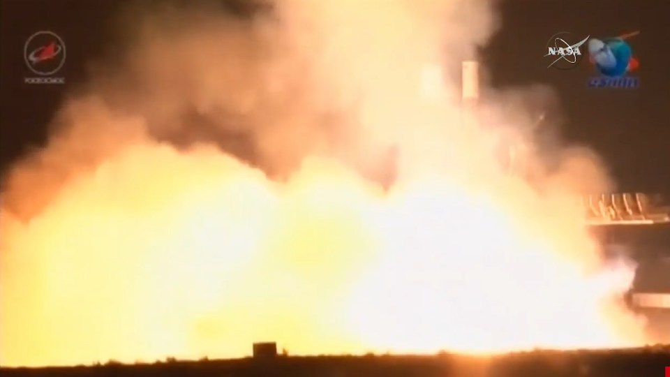 (VIDEO GRABS) Russian cargo ship bound for ISS destroyed shortly after launch