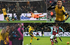 West Ham 1 Arsenal 5: Alexis Sanchez scores incredible 14 minute hat-trick to hammer Slaven Bilic's men