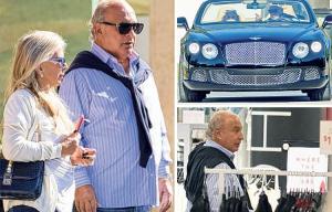 Shamed tycoon Sir Philip Green pulls up outside Topshop store in £165,000 Bentley