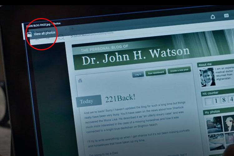  Martin Freeman's character Dr Watson was writing a blog post when fans noticed the gaff
