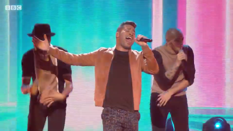  X Factor reject Danyl Johnson was next to perform with his song Light Up The World