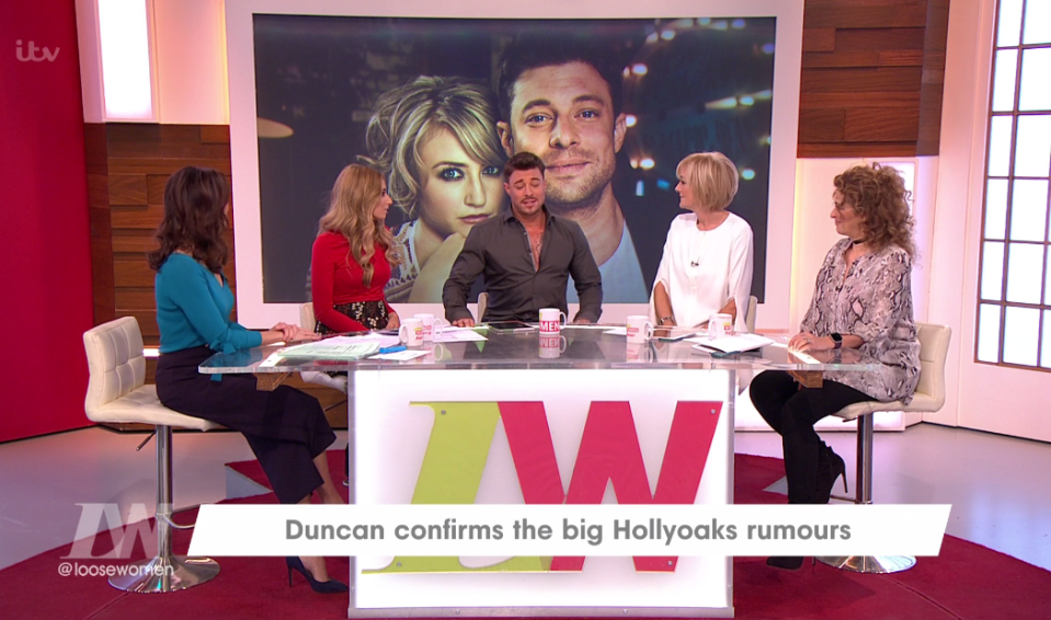 Duncan James confirmed the death of his on-screen girlfriend on Loose Women