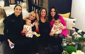 Pregnant Geri Horner is joined by fellow Spice Girl Emma Bunton at star-studded baby shower
