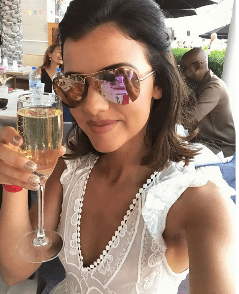  Lucy has been embracing drinks and sunshine in the UAE