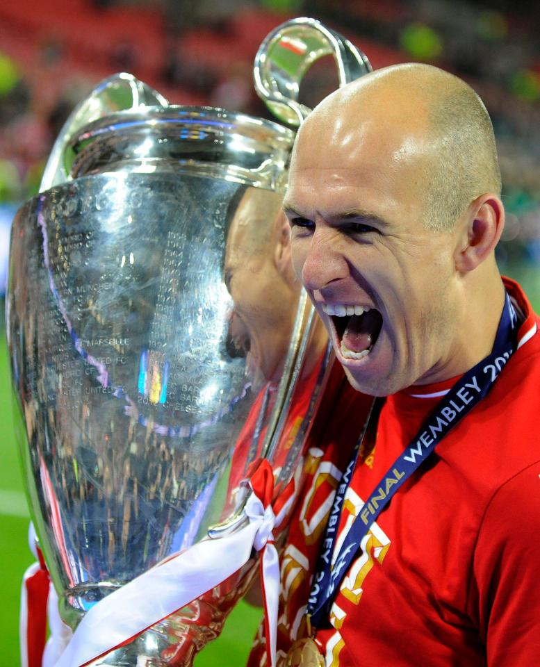 Arjen Robben enjoys Champions League glory with Bayern Munich in 2013