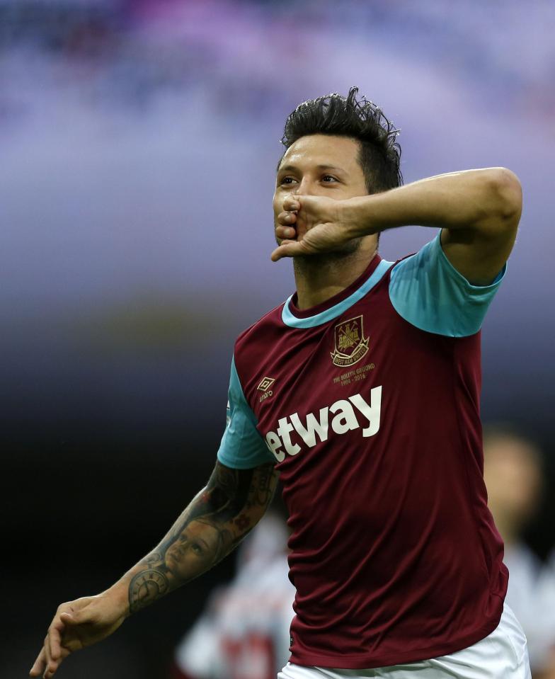Zarate scored five goals in 22 league matches for the Hammers
