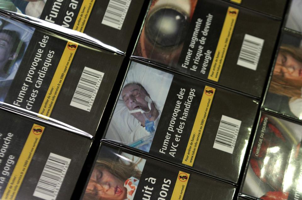  The dull new design has replaced the colourful attractive branding on cigarette packs