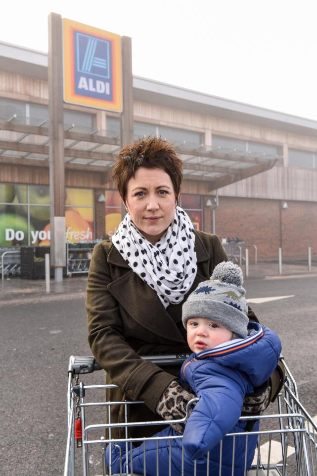 Claire O'Callaghan's baby boy Emmet escaped serious injury after falling out of an Aldi trolley
