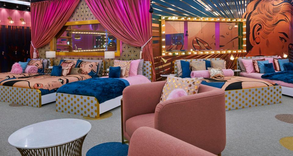  The lounge has been decked out in bright candy colours