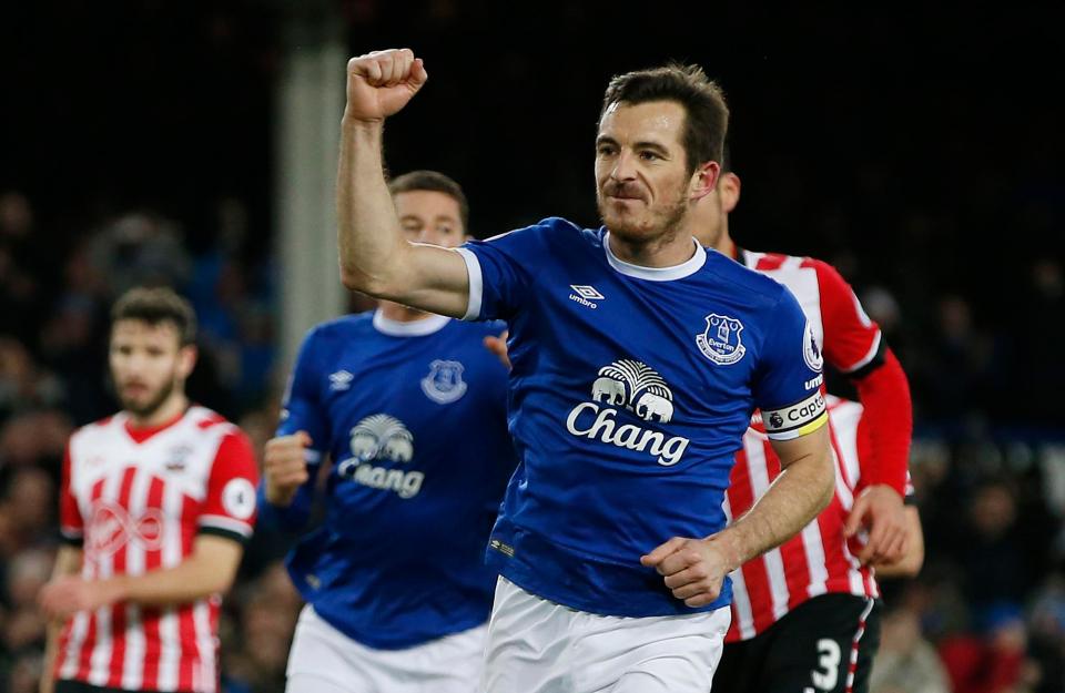  Leighton Baines is preferred at left-back by Everton