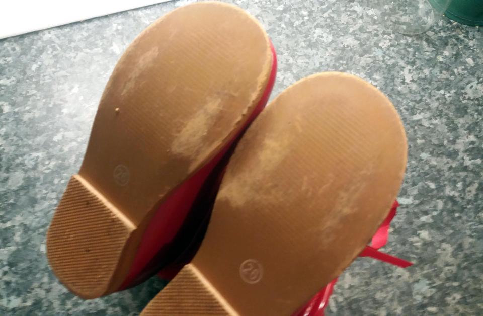 Shoes scuffed