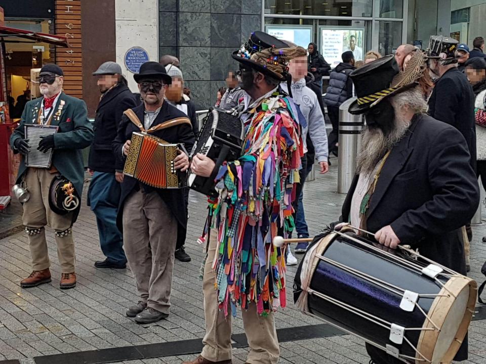  Known as ‘Border Morris’ the tradition sees performers wearing  'black faces'