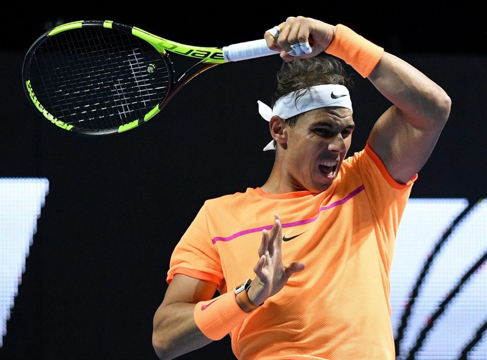Rafa Nadal was beaten by Australian star Nick Kyrgios in the exhibition match at Sydney