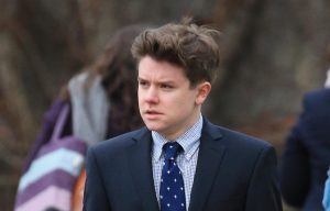 Alistair Wilson, pictured at the Lincoln Crown Court, has been charged with threatening to share explicit photographs
