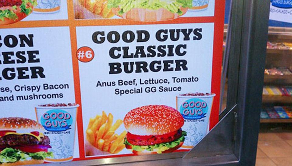  A designer at a fast food joint made a huge gaffe with his "anus" burger sign