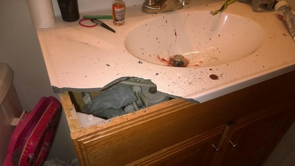 The blast wave of the vaping explosion broke his sink
