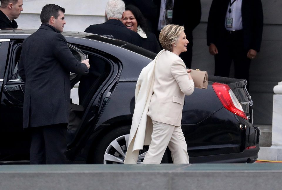  Hillary Clinton arrives at the US Capitol ahead of the ceremony 