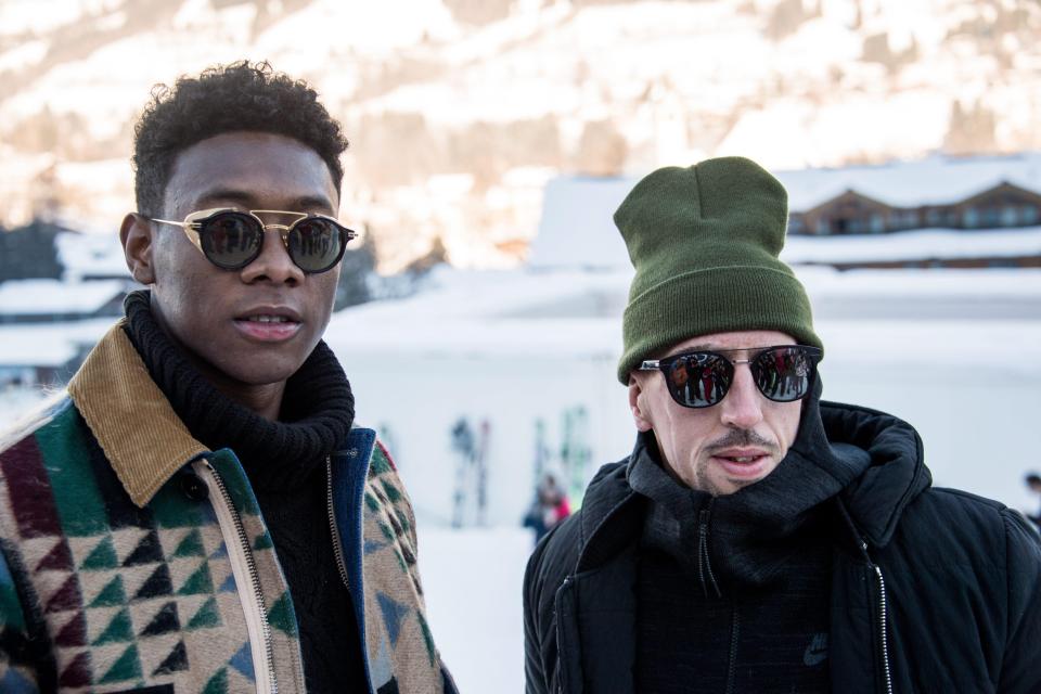  Bayern Munich duo David Alaba (left) and Franck Ribery (right) were in attendance at the alpine World Cup