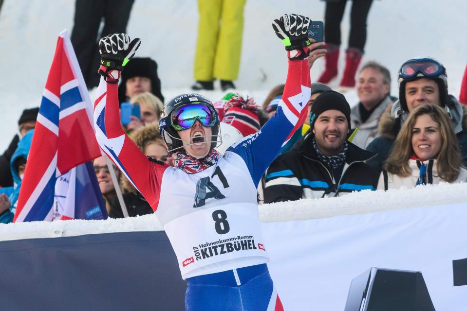  After his run Ryding threw both hands in the air in celebration