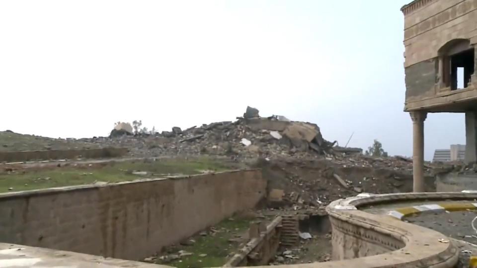 The Mosul Presidential Palace gardens has been stripped bare 