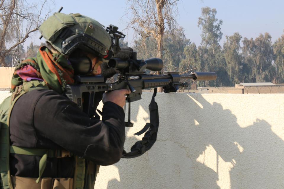  But Iraqi forces remain under threat from ISIS snipers and bomber drone attacks
