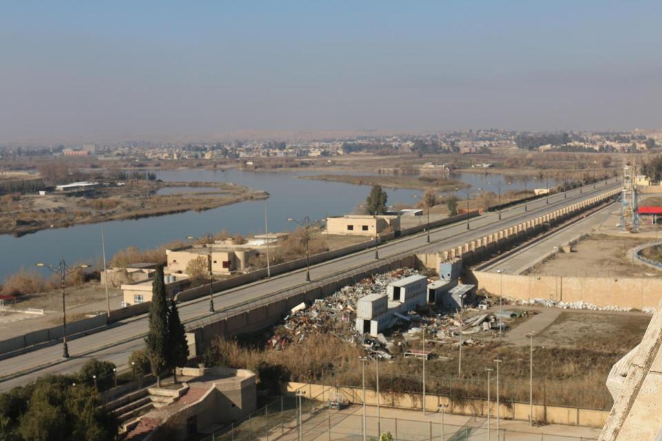  They explain how ISIS fighters are stationed on the opposite banks of the River Tigris that runs through Iraq's third city