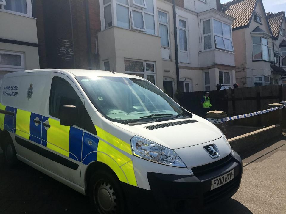 Police examined the flat where Lunuta's body was found 