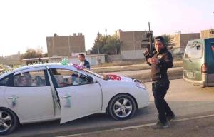 Celebrations in war-torn Iraqi city of Mosul as cheerful locals celebrate crushing ISIS by staging a wedding