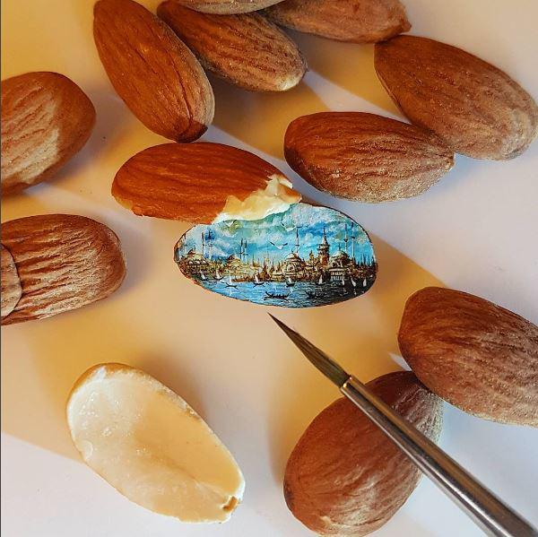 paintings on almond 