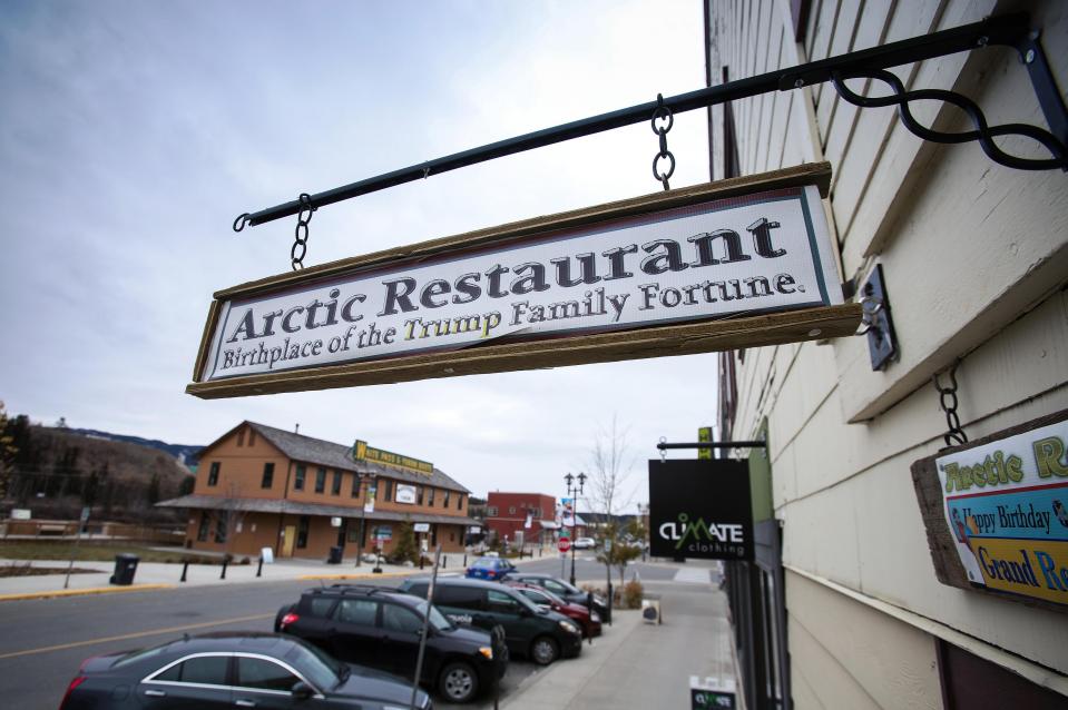  Today, a sign marks the site of Trump's Arctic restaurant in Seattle where he established his fortune serving the miners on the frontier
