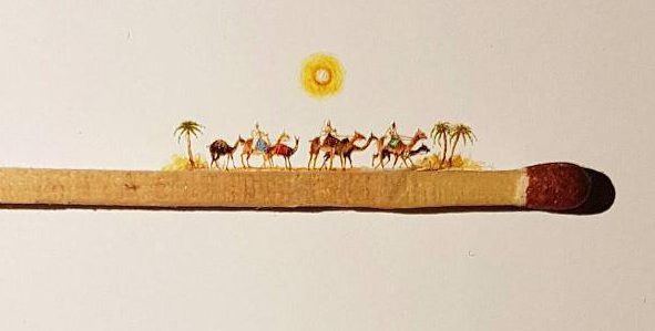  The talented Turk creates artworks with a matchstick