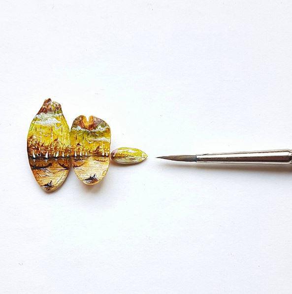 The 57-year-old ignores a canvas when creating art 