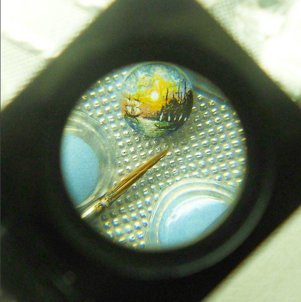 Painter Hasan Kale creates mini masterpieces on small everyday objects 