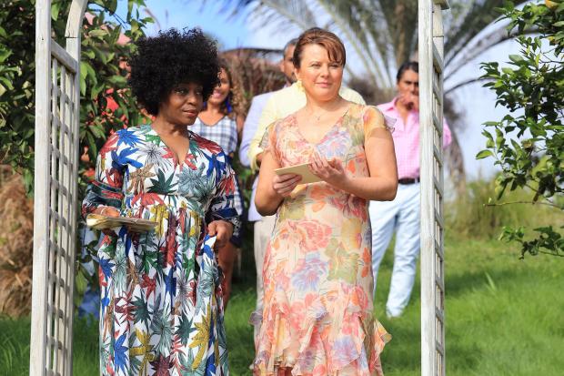 Death in Paradise: Monica Dolan (right) and Ramon Tikaram are among the guest cast in another jaunty episode that has one twist you can see coming a mile off, and one that remains much more surprising