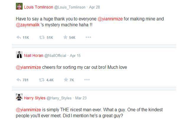 Famous fans ... tweets from happy customers