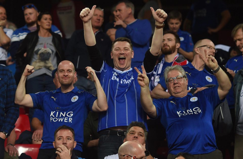  Leicester fans appeared in good spirits during their Champions League last-16 clash