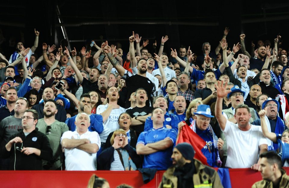  Leicester fans during the game last night