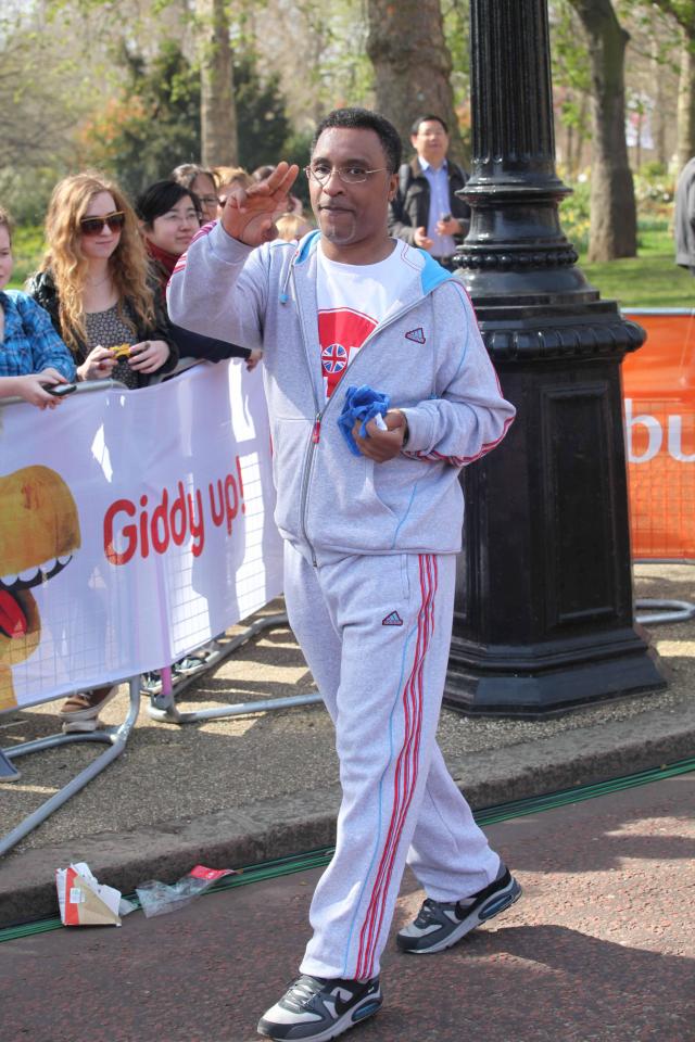 Watson completes the Sport Relief mile in St James' Park London in 2012
