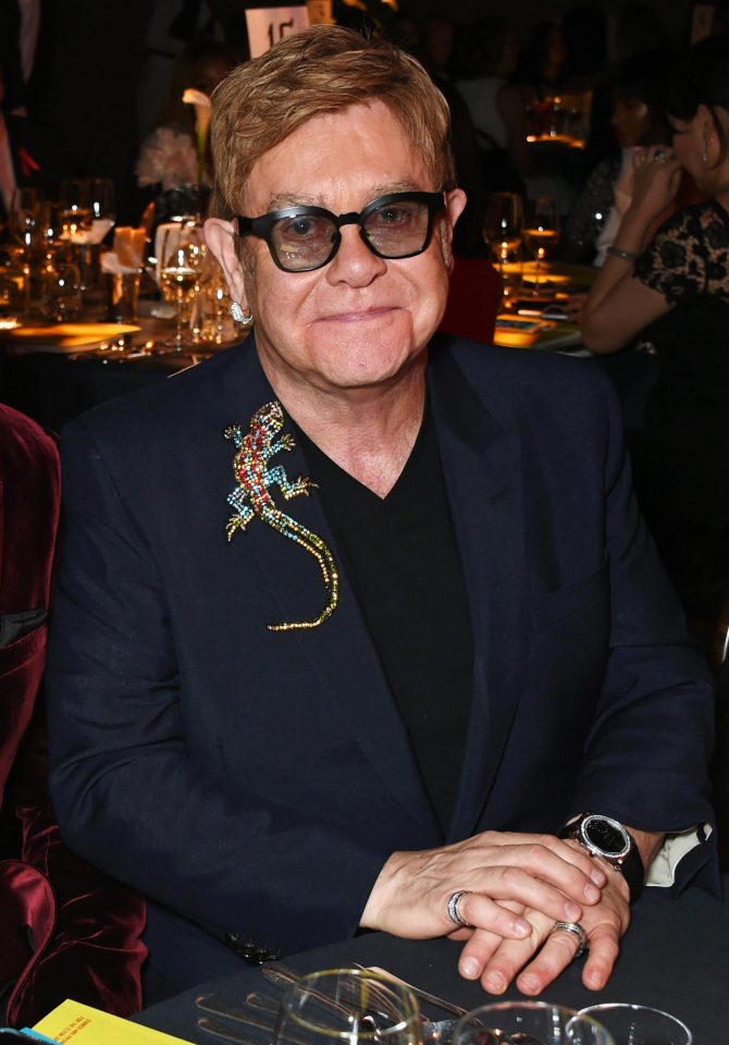  Sir Elton John, who is not involved in this case, is pictured here attending a dinner for the Elton John Aids Foundation