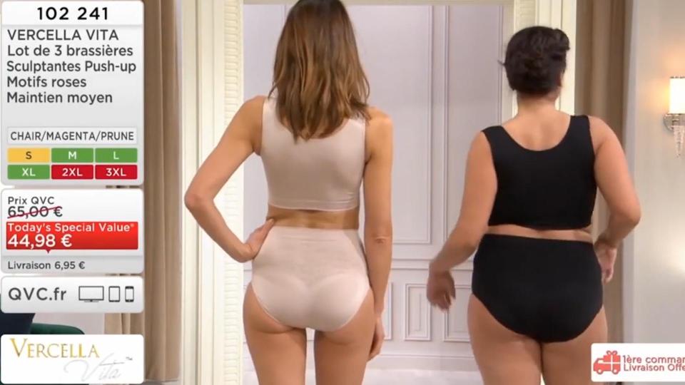  The model on the French version of the channel appeared to be oblivious to the wardrobe malfunction