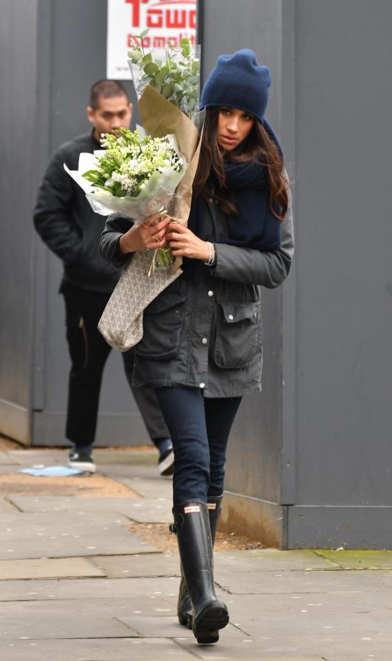 Meghan Markle was spotted buying flowers - and wearing a new ring on her right hand