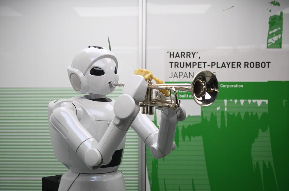 Harry the robotic trumpet player comes from Japan and could be one of the loudest robots at the exhbition