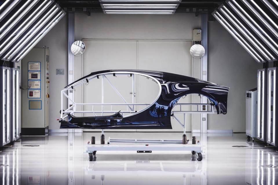  A view of the Bugatti's door, which is more expensive than most people's entire car