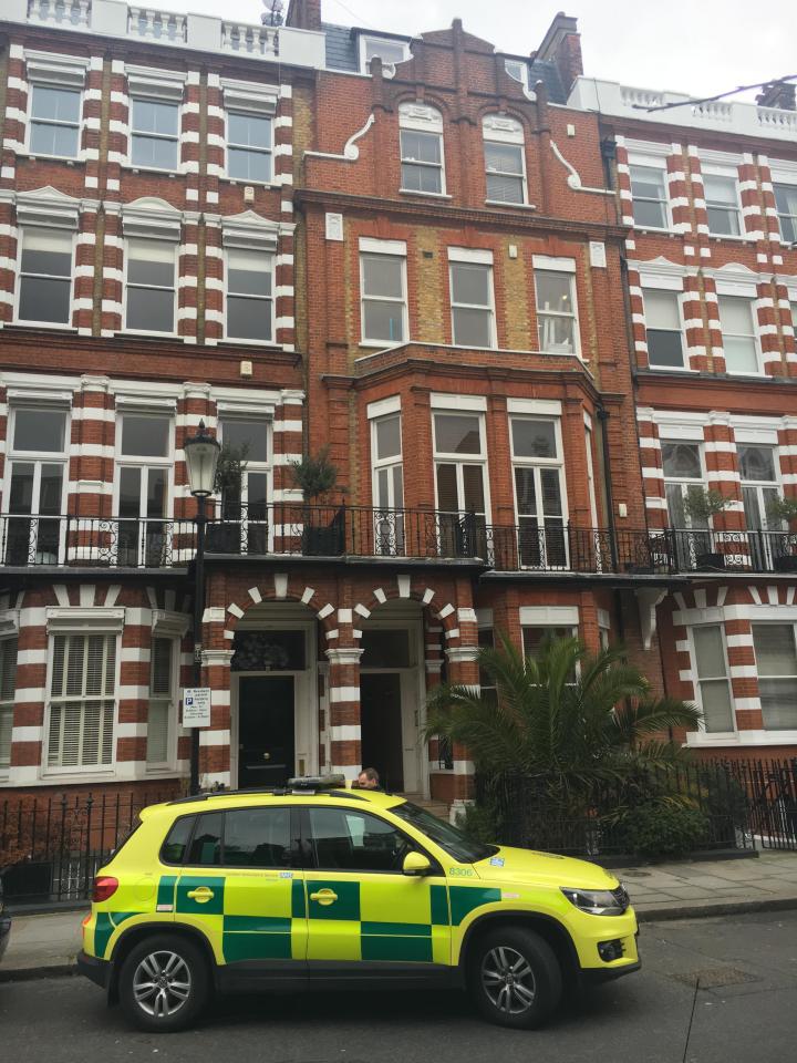 An ambulance was seen outside her home on Wednesday